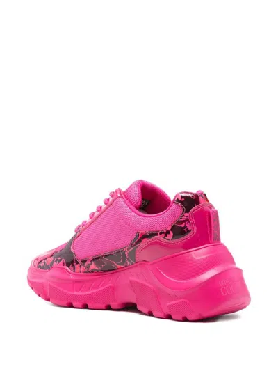 Versace Jeans Couture Logo-patch Chunky Sneakers In Red