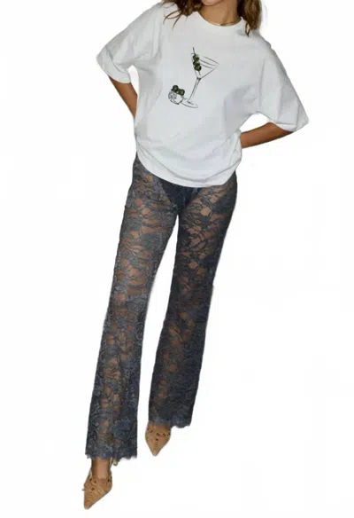 Never Fully Dressed Lace Trouser In Charcoal In Gray