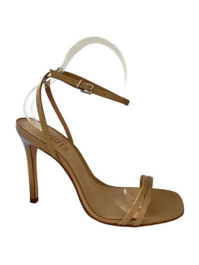 Schutz Altina Leather Sandal In Light Nude In Brown