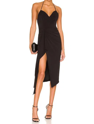 Katie May Ringleader Ruched Halter Dress In Black