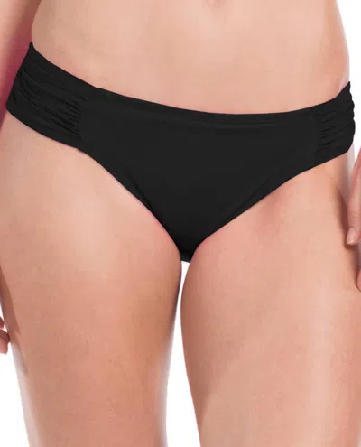 La Blanca Island Goddess Side Shirred Hipster Tankini Bottom In Black In Black