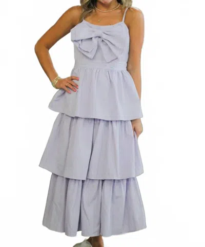 Pretty Follies Bow With Ruffle Dress In Lavender In Blue