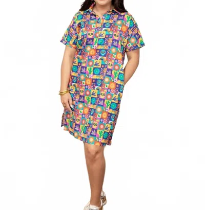 Layerz Clothing Lindsey Dress In Skull In Multi