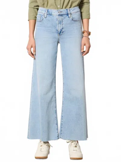 Frame Le Slim Palazzo Raw Fray Jean In Clearwater In Blue