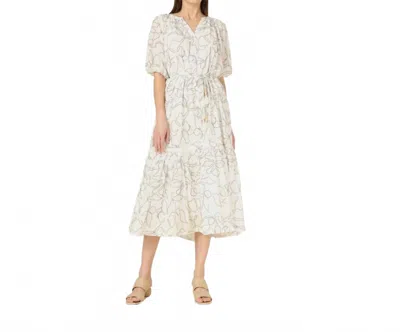 Omika Emerson Midi Dress In Beige In White