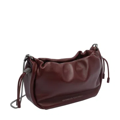 Brunello Cucinelli Women Mini Mellow Bucket Bag In Red