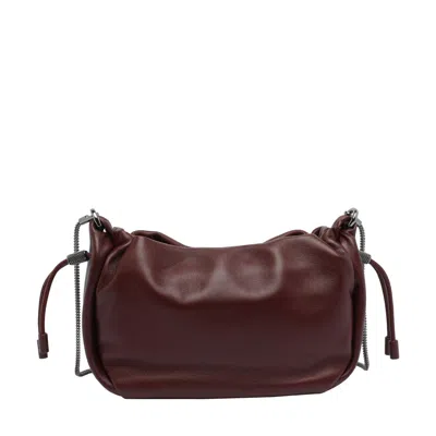 Brunello Cucinelli Women Mini Mellow Bucket Bag In Red