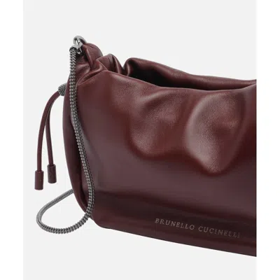 Brunello Cucinelli Women Mini Mellow Bucket Bag In Red