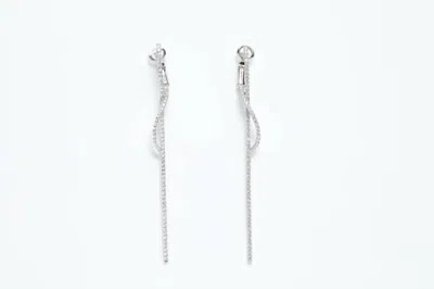 Avenue Chic Women's Infinity Long Bar Earrings In Silver In Metallic