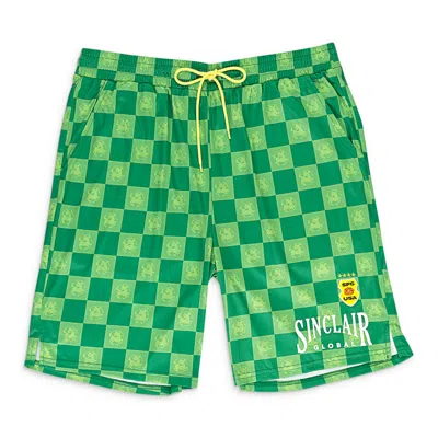 Sinclair Checkered Track Shorts In Green
