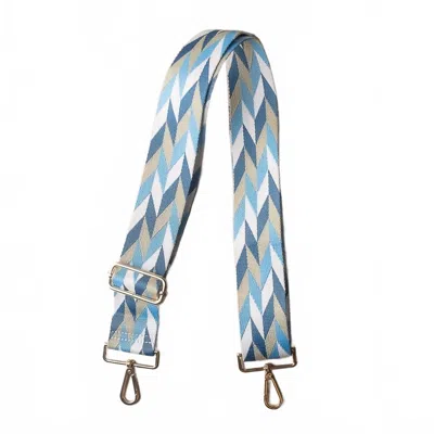 Lauren Lane Women's Detachable Adjustable Crossbody Purse Bag Strap In Ocean Blue Diamonds In Blue