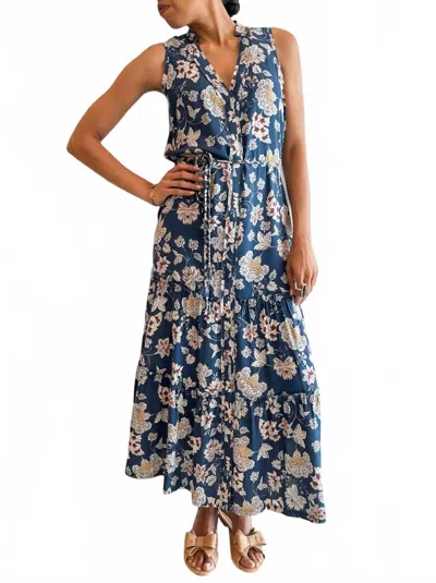 Go By Go Silk Go Sunny Daze Midi Dress In Festival Paisley In Blue