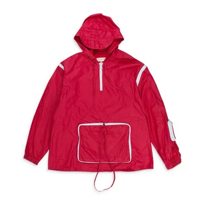Fung Lan And Co. Half Zip Anorak Red/blue Jacket In Red