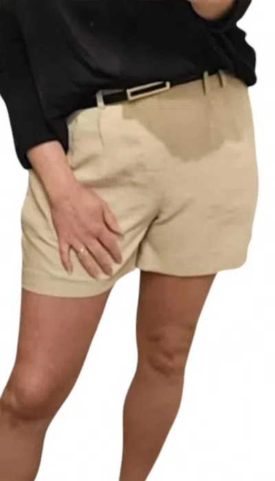 L & C Fashion Tailored Shorts With Belt In Tan In Black