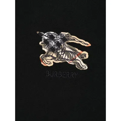 Burberry Hoodie With Front Pocket And Ribbed Cuffs In Black