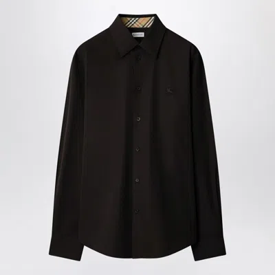 Burberry Long Sleeve Shirt Featuring Structured Collar In Brown