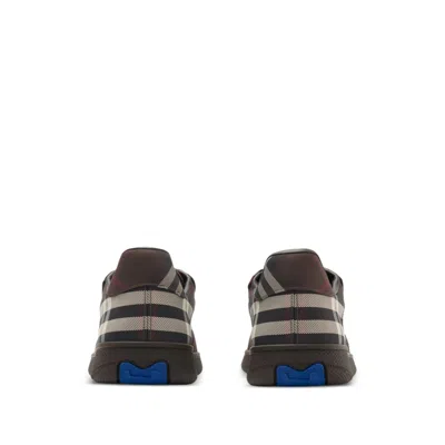 Burberry Check-pattern Lace-up Sneakers In Brown