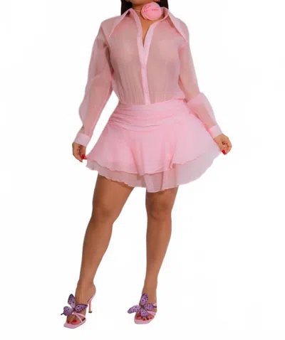 Diva Parisian Bloom Floral Mini Dress In Pink In Pink