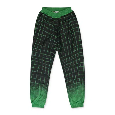 World Wide Ltd Black/green Swishies Duo Patterned Straight Pants In Multi