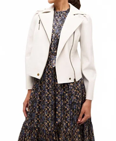 Marie Oliver Maeve Moto Jacket In Cloud In White