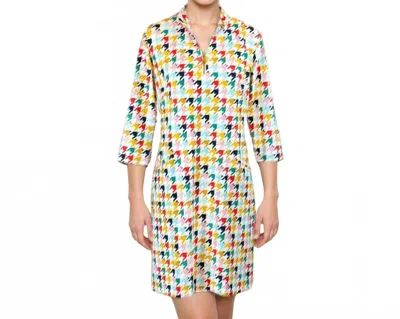 Katherine Way Doral Mini Dress In Classic Herringbone Multi In Multi