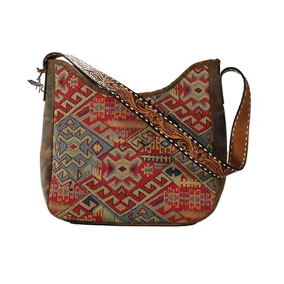 Angel Ranch Taylor Conceal Carry Shoulder Bag In Brown/multi In Brown