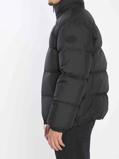 Burberry Snowdon Down Jacket With Check Profile In Black