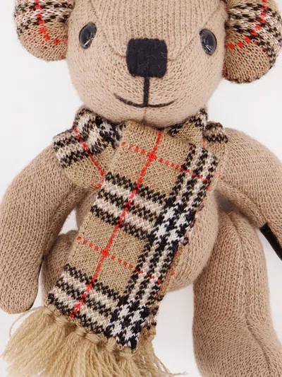 Burberry Men Wool And Cashmere Keyring In Brown