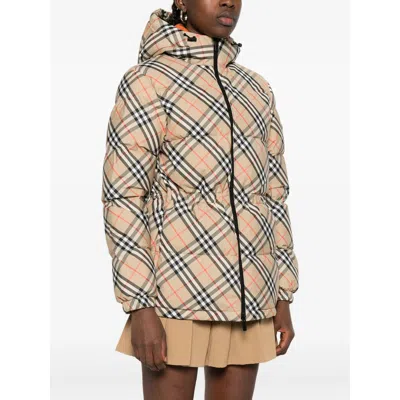 Burberry Checked Jacket In White