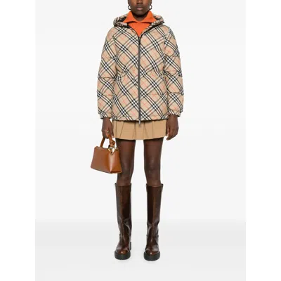 Burberry Checked Jacket In White