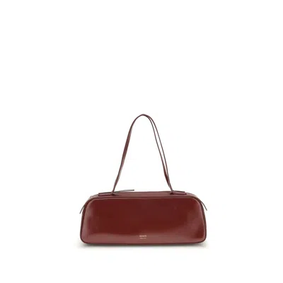 Khaite Simona Crinkled Patent-leather Shoulder Bag In Red