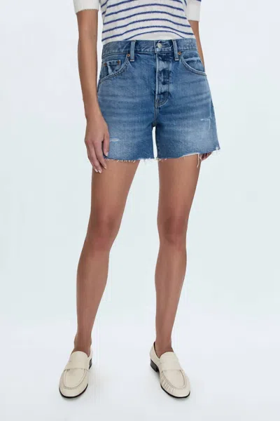 Pistola Andie High Rise Vintage Cut Off Short In Thesis Distressed Wash In Blue