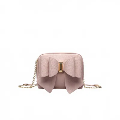 Like Dreams Women's Mini Boxy Bow Vegan Crossbody Bag In Blush In Gold
