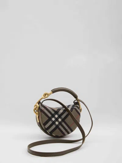 Burberry Womens Brush Bridle Cotton-blend Clutch Bag In Brown