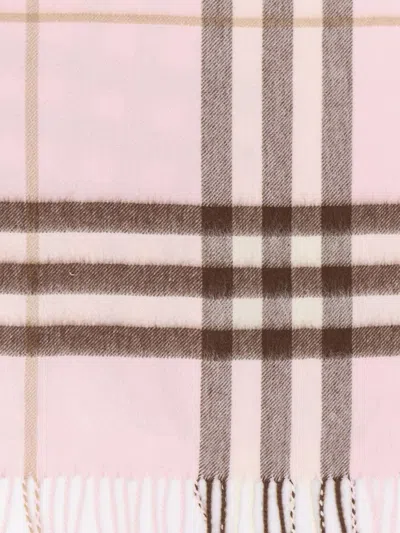 Burberry Check Cashmere Scarf In Pink