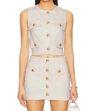 Blanknyc Sugar Coated Button Vest In Overdye Natural In Neutral