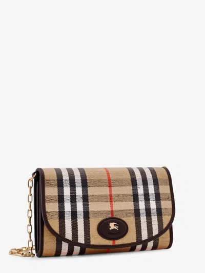 Burberry Canvas Shoulder Bag In Multi