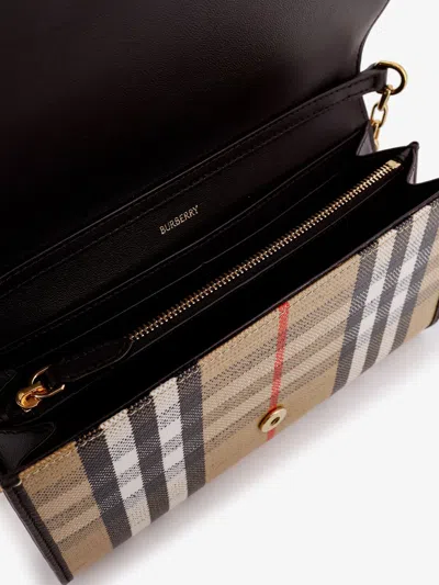 Burberry Canvas Shoulder Bag In Multi