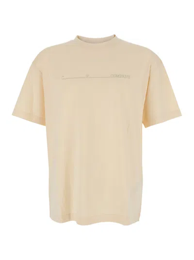 C.p. Company T-shirts Short Sleeve In Jersey 30/1 In Neutral