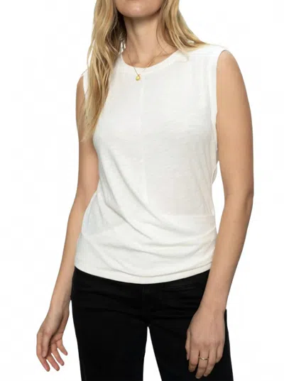 Sanctuary Draped Crewneck Tank In White