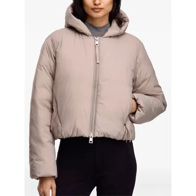 Canada Goose Packable Hooded Jacket Featuring Zip Pockets In Neutral