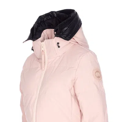Canada Goose Hooded Quilted Jacket Side Pockets In Pink