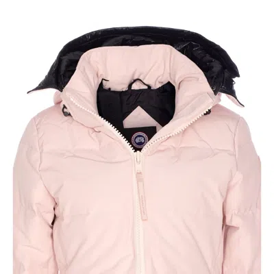 Canada Goose Hooded Quilted Jacket Side Pockets In Pink