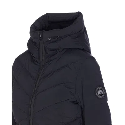 Canada Goose Black Clair Jacket Frontal Zip Closure In Blue