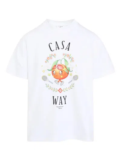 Casablanca Print T-shirt In White