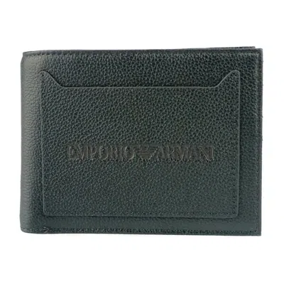Pre-owned Emporio Armani Leather Wallet (bi-fold) () In Black