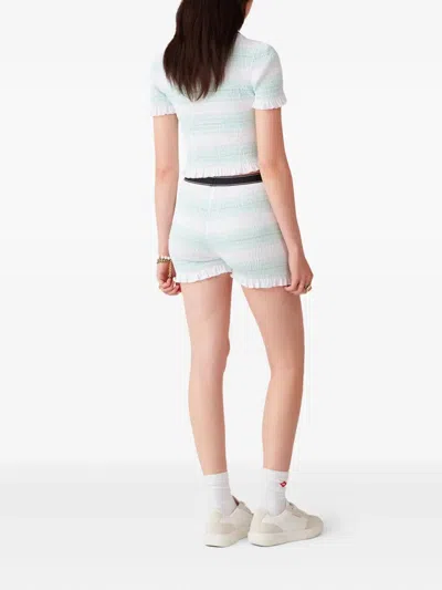 Casablanca Short-sleeved Cotton Sweater With Contrasting Details In Green