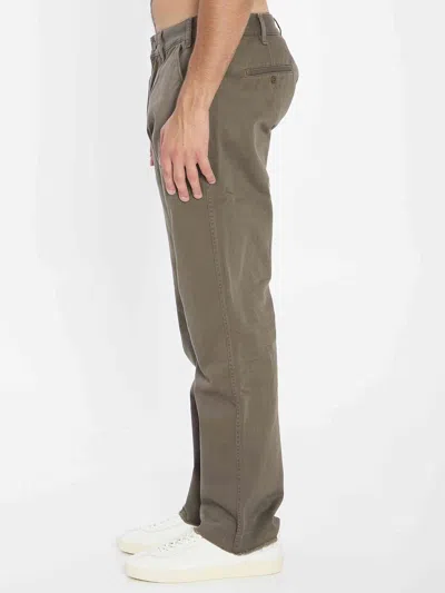 Celine Men Rinsed Denim Jeans In Green