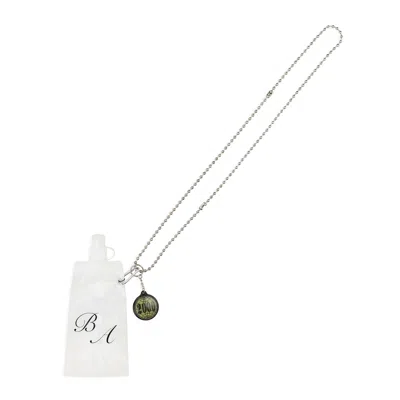 Baby Angel Water Envelope White Necklace In Metallic