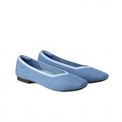 Vivaia Square-toe V-cut Flats In Blue